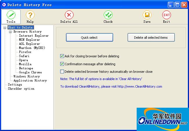 删除历史记录Delete History Free
