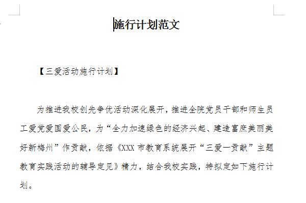 项目方案范文截图