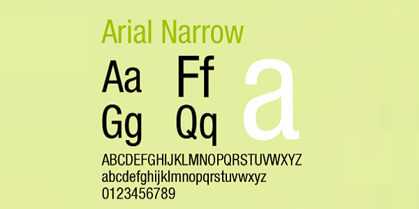 arial narrow字体下载