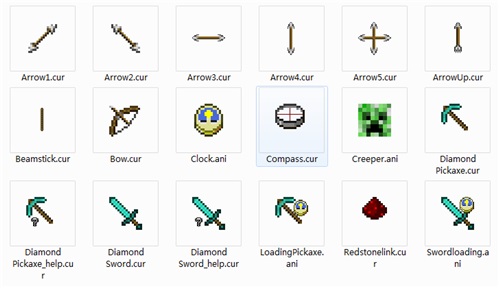 我的世界钻石剑鼠标指针图标主题包资源电脑版下载安装