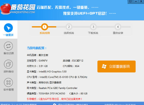番茄花园一键重装系统截图