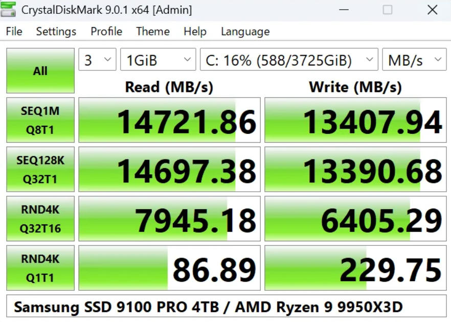Crystaldiskmark(硬盘检测工具)截图
