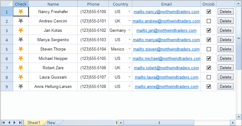 SpreadJS单元格类型 SpreadJS 纯前端表格控件截图