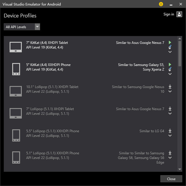 win10模拟器visual studio emulator for android